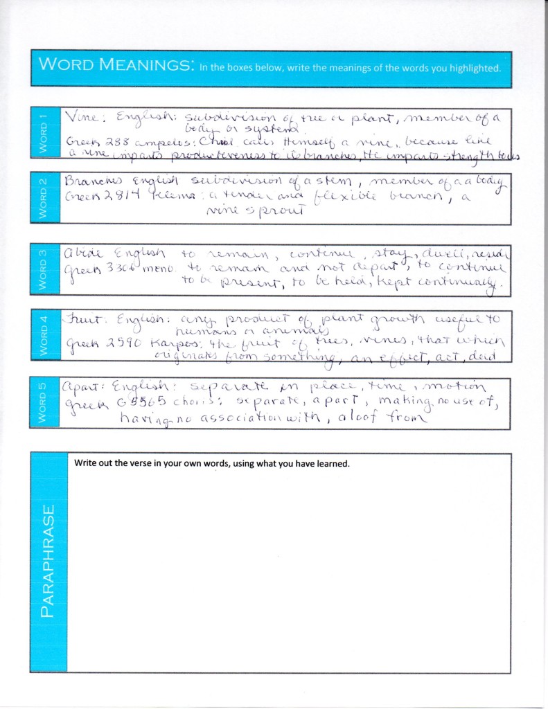 Verse Mapping Step 4a